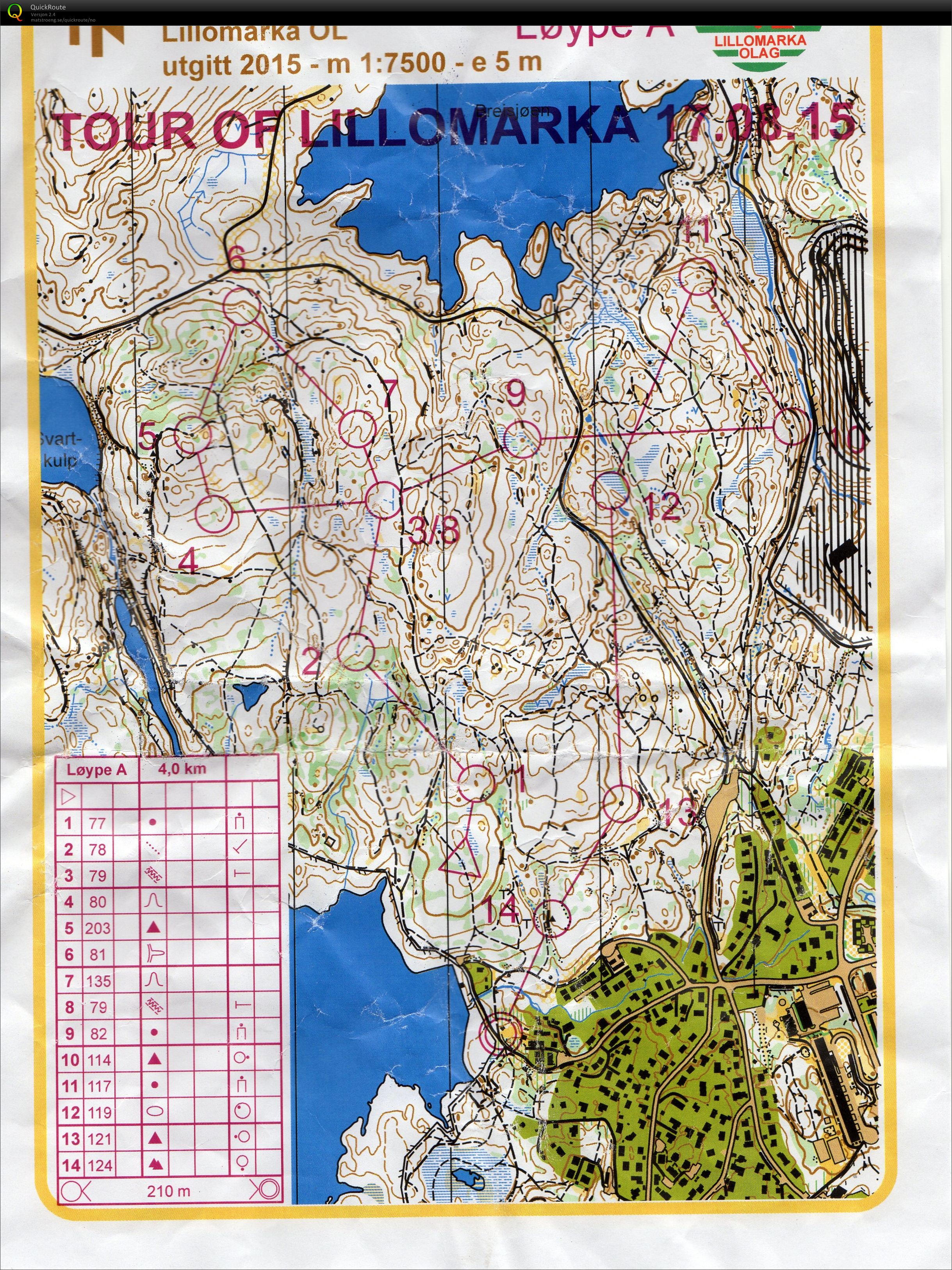 Tour of Lillomarka 2015 Høst 1 (2015-08-17)