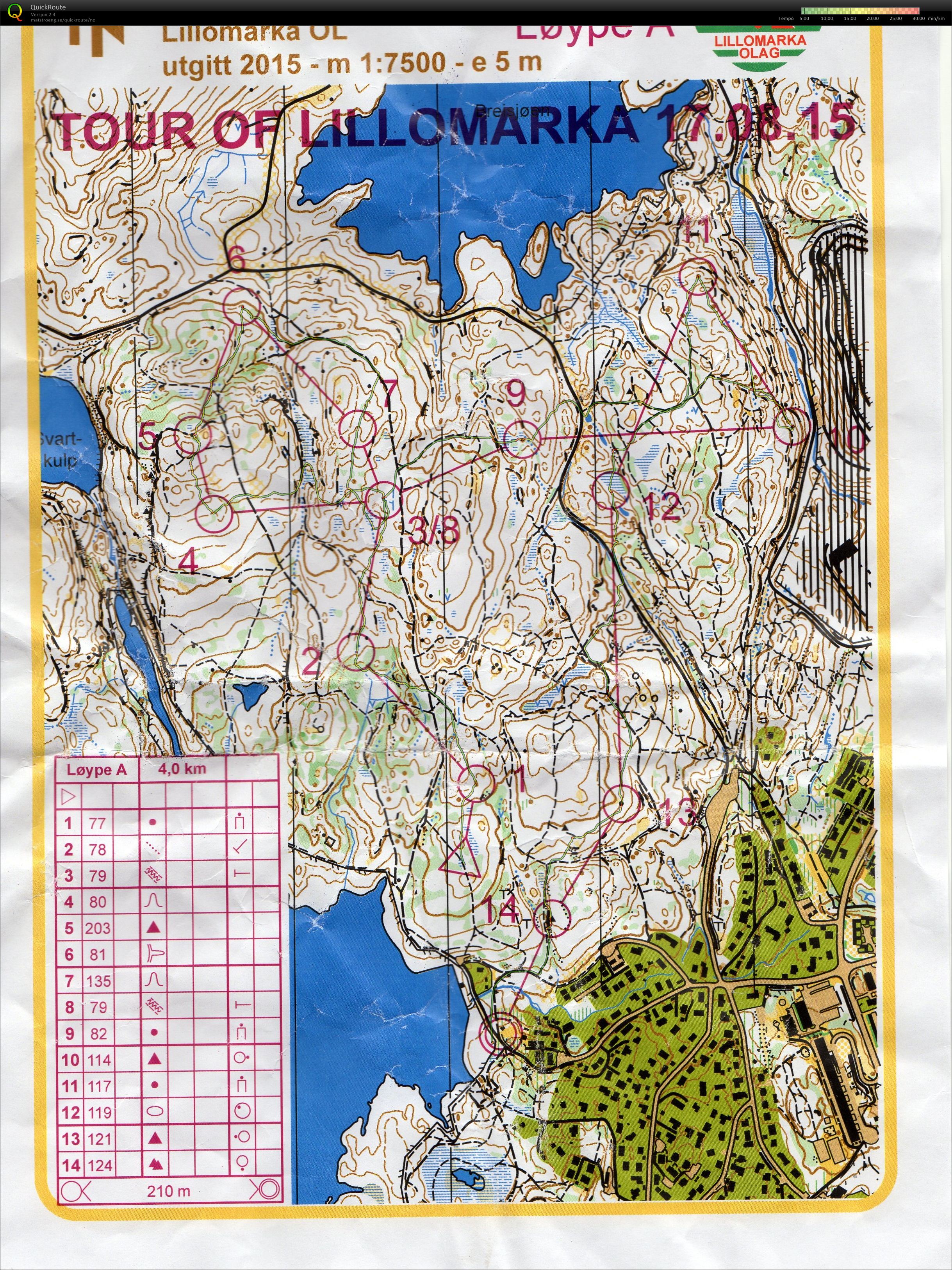 Tour of Lillomarka 2015 Høst 1 (17-08-2015)