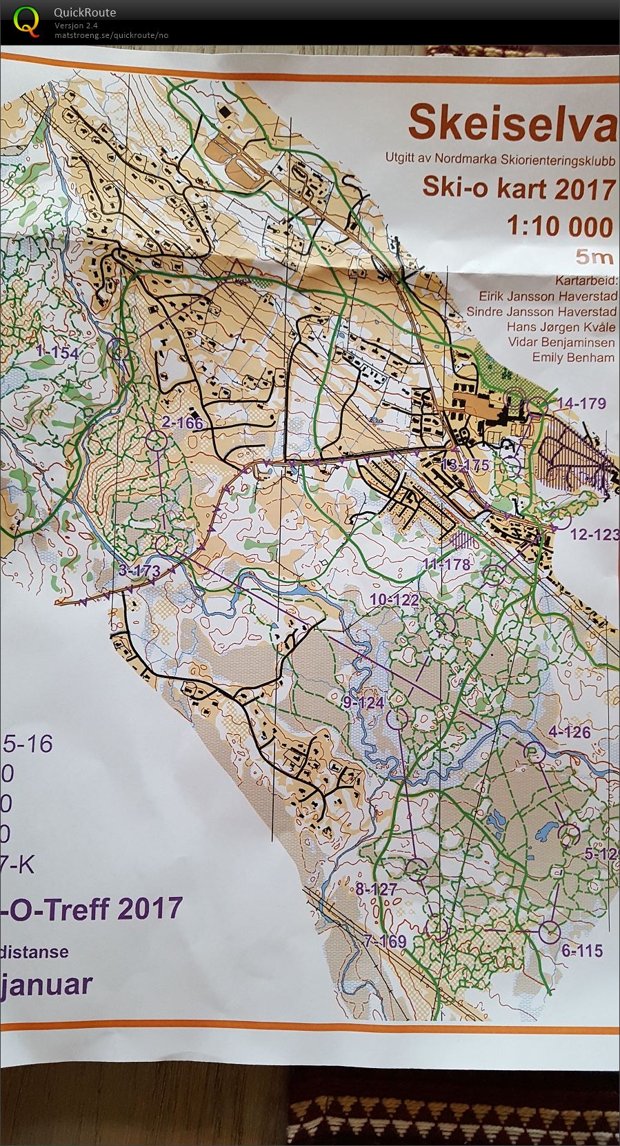 Langdistansen på SKI-O-Treffet (2017-01-22)