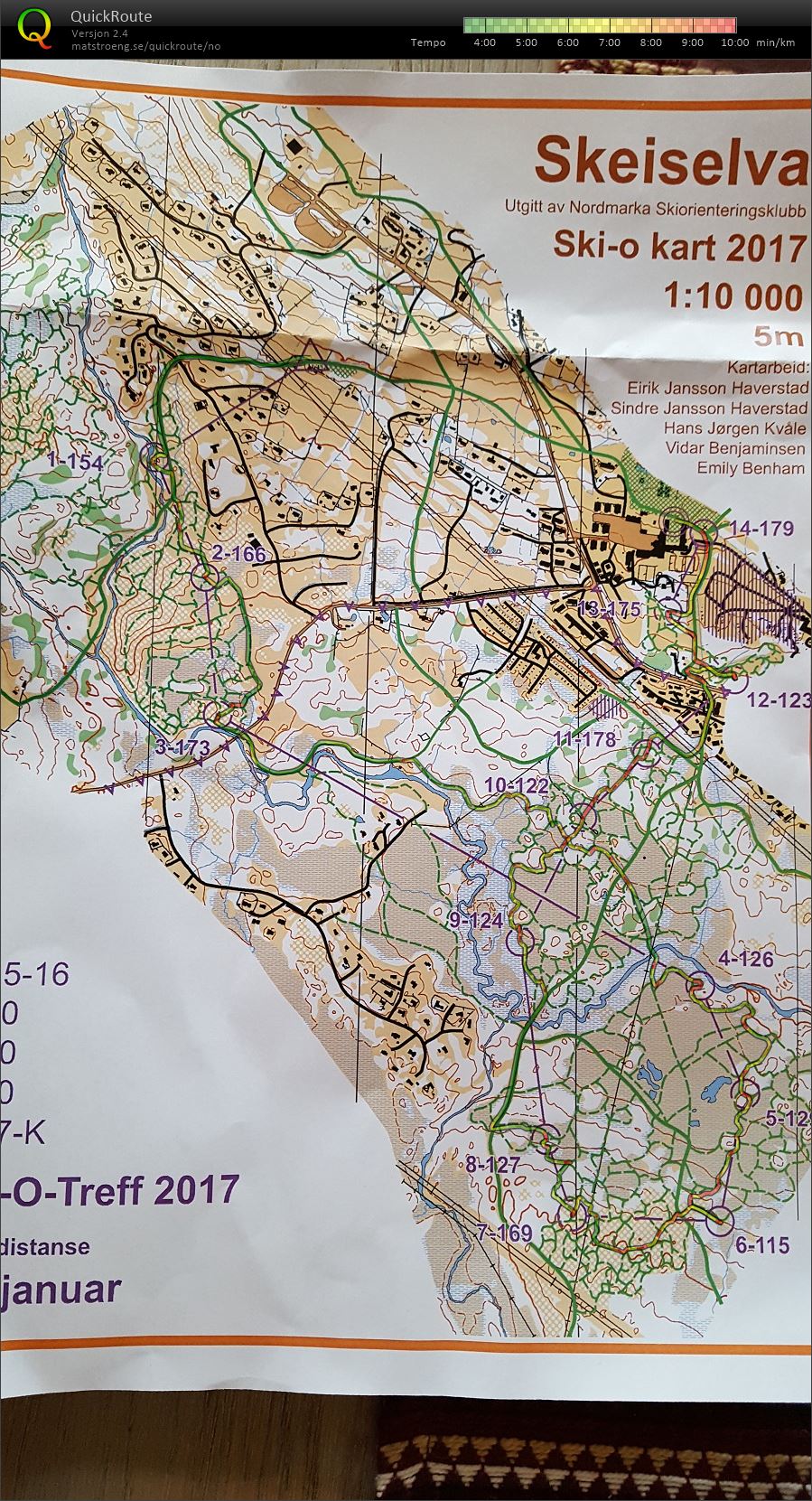 Langdistansen på SKI-O-Treffet (2017-01-22)