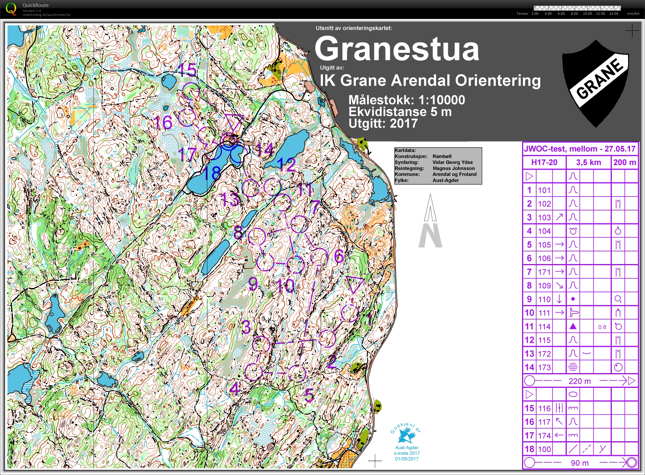 JWOC testløp Mellom (2017-05-27)